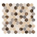 Andova Tiles ANDOVA TILES Amarillo 1.25" x 1.25" Natural Stone Honeycomb Mosaic Wall & Floor Tile ANDAMA101